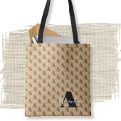 Bruin Wit Zwart Designer Monogram Script Tote Bag
