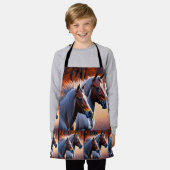 Bruin-witte bruinpaarden, Kinder volledig afdrukke Schort (Gedragen)