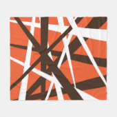 Bruin witte en Oranje Abstracte strepen Fleece Deken (Voorkant (Horizontaal))