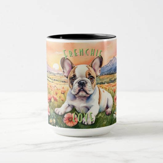 Bruin & Witte Frenchie: De Verrukking van Uw Ochte Koffiemok (Midden)