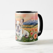 Bruin & Witte Frenchie: De Verrukking van Uw Ochte Koffiemok (Voorkant rechts)