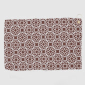 Bruin Witte Geometrische Naadloos Patroon Golfhanddoek (Horizontaal)