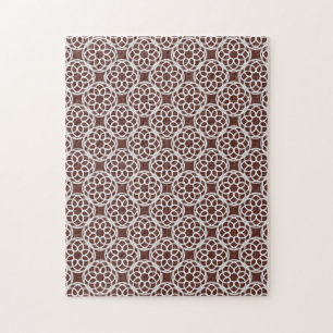 Bruin Witte Geometrische Naadloos Patroon Legpuzzel