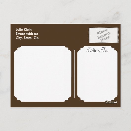 Bruin, Witte Giraffe Dierenprint bruiloft Briefkaart (Achterkant)