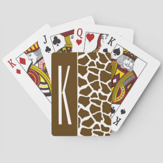 Bruin & Witte Giraffe Dierenprint Pokerkaarten