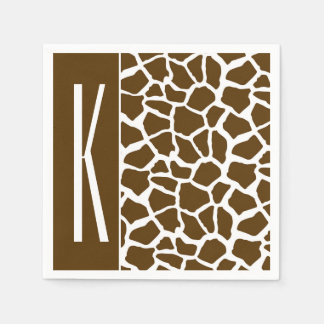 Bruin & Witte Giraffe Dierenprint Servet