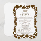 Bruin, Witte Giraffe Dierenprint Vrijgezellenfeest Kaart (Voorkant / Achterkant)