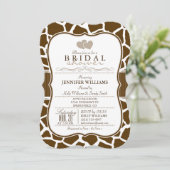 Bruin, Witte Giraffe Dierenprint Vrijgezellenfeest Kaart (Staand voorkant)