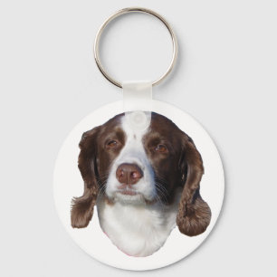 Bruin & Witte Hond sleutelhanger