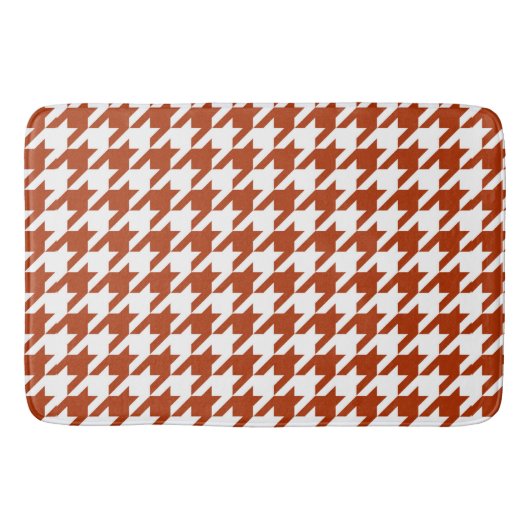 Bruin Witte Houndstooth Schotse ruit Design Badmat (Voorkant)