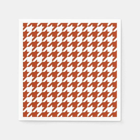 Bruin Witte Houndstooth Schotse ruit Design Servet (Voorkant)
