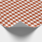 Bruin Witte Houndstooth Schotse ruit ontwerp Cadeaupapier (Hoek)