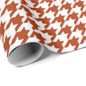 Bruin Witte Houndstooth Schotse ruit ontwerp Cadeaupapier (Rol Hoek)