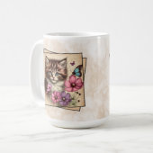 Bruin & Witte Kitten Koffiemok (Voorkant links)