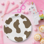 Bruin Witte Koe Print Country Western Rodeo Party Papieren Bordje (Feest)