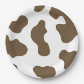 Bruin Witte Koe Print Country Western Rodeo Party Papieren Bordje (Voorkant)