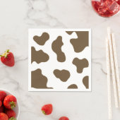 Bruin Witte Koe Print Country Western Rodeo Party Servet (Insitu)