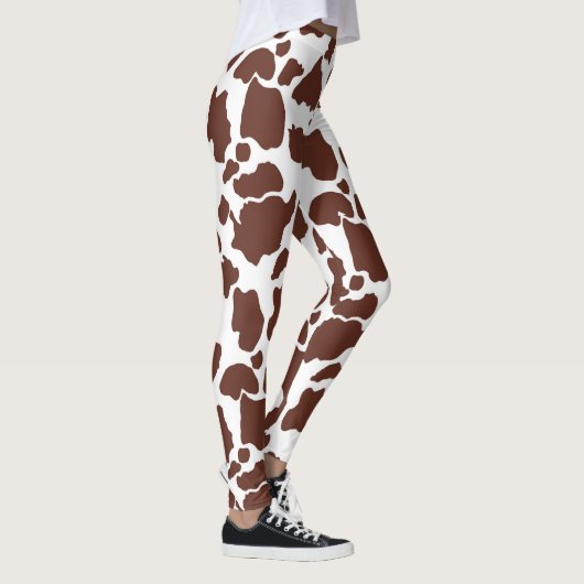 Bruin witte Leggings printpatroon (Rechts)