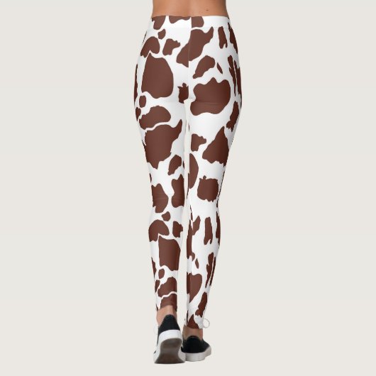 Bruin witte Leggings printpatroon (Achterkant)