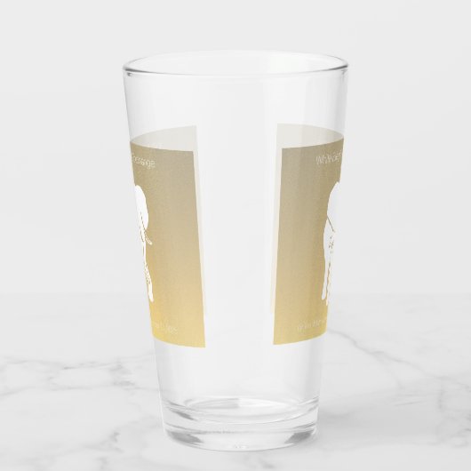 Bruin witte lephant Gift Exchange - aangepaste tek Glas (Rechts)