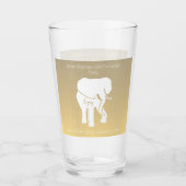 Bruin witte lephant Gift Exchange - aangepaste tek Glas (Voorkant)