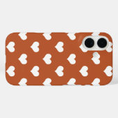 Bruin Witte Liefdeshart Patroon Ontwerp Case-Mate iPhone Case (Achterkant (horizontaal))