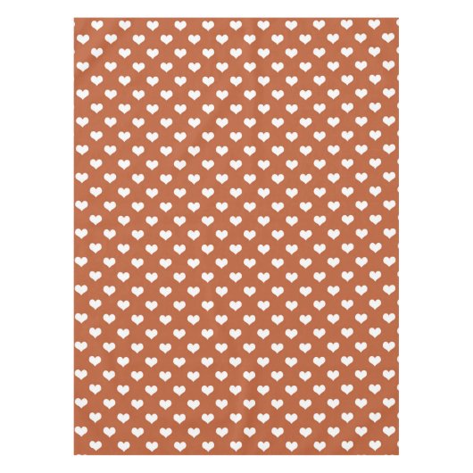 Bruin Witte Liefdeshart Patroonontwerp  Tafelkleed (Voorkant)