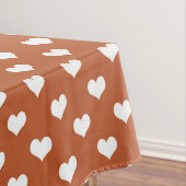 Bruin Witte Liefdeshart Patroonontwerp  Tafelkleed (Voorbeeld)