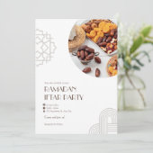 Bruin Witte Minimalistische Ramadan Iftar Feest Kaart (Staand voorkant)