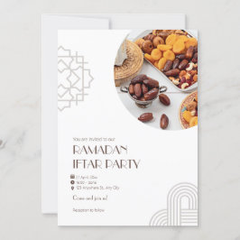 Bruin Witte Minimalistische Ramadan Iftar Feest Kaart