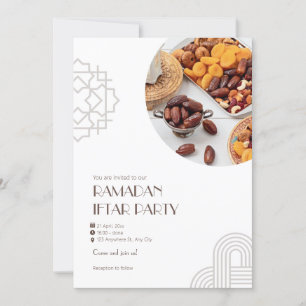 Bruin Witte Minimalistische Ramadan Iftar Feest Kaart