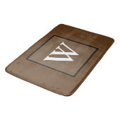 Bruin Witte Monogram Badmat (Gekanteld)