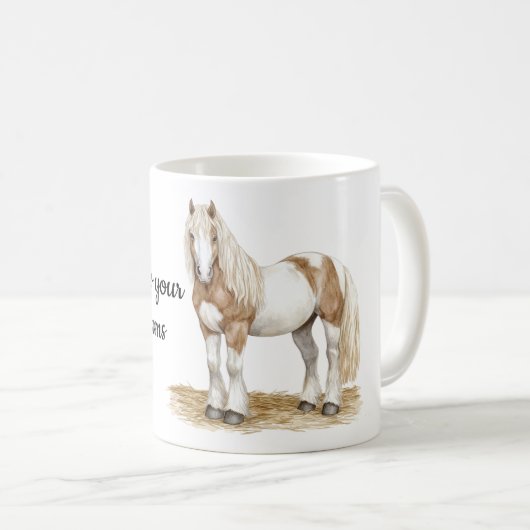 Bruin-witte paarden koffiemok (Voorkant rechts)