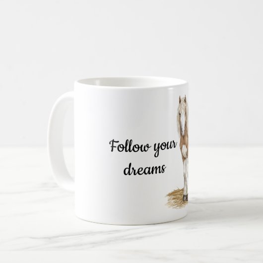 Bruin-witte paarden koffiemok (Voorkant links)