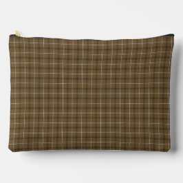 Bruin Witte Plaid Klassiek Patroon Retro Etui