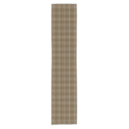 Bruin Witte Plaid Klassiek Patroon Tafel Runner Korte Tafelloper