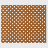 Bruin Witte Polka Dots Design Cadeaupapier (Vlak)