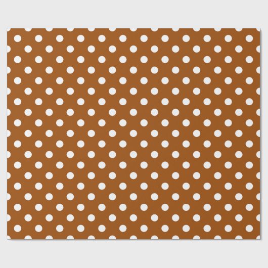 Bruin Witte Polka Dots Design Cadeaupapier (Vlak)