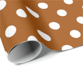 Bruin Witte Polka Dots Design Cadeaupapier (Rol Hoek)