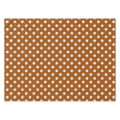 Bruin Witte Polka Dots Design Tafelkleed (Voorkant (Horizontaal))