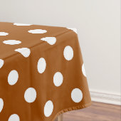 Bruin Witte Polka Dots Design Tafelkleed (Voorbeeld)