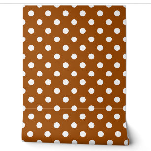 Bruin Witte Polka Dots Patroon Wall Decor Behang
