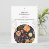 Bruin Witte Ramadan Iftar-diner Kaart (Staand voorkant)