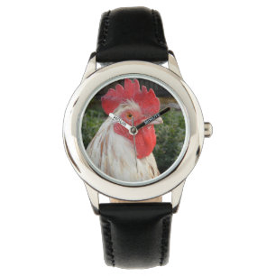 Bruin witte roostergezicht, Kinder lederen horloge
