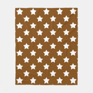 Bruin Witte Sterren Patroon Decoratie Fleece Deken