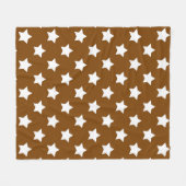 Bruin Witte Sterren Patroon Decoratie Fleece Deken (Voorkant (Horizontaal))