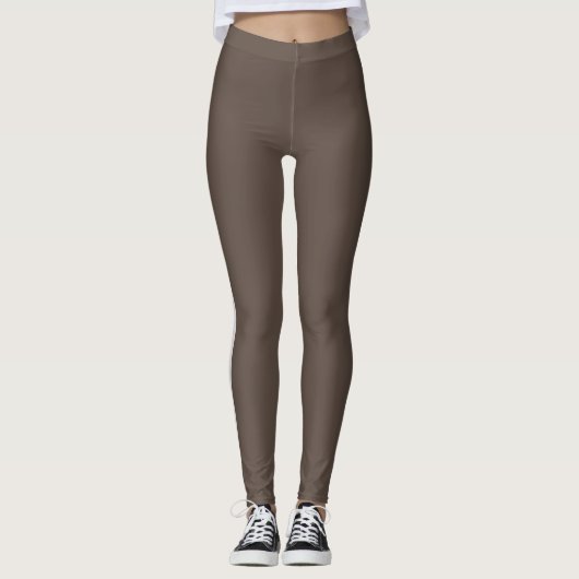 Bruin witte streep leggings (Voorkant)