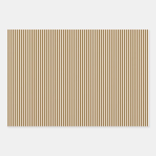 Bruin & Witte Strepen Inpakpapier Vel (Voorkant 3)