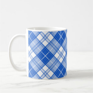 Bruin Witte Tartan Patroon yxm0uat9 Koffiemok