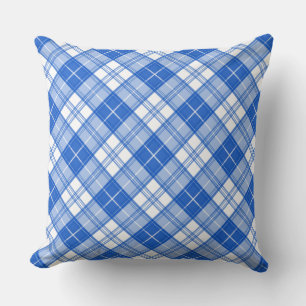 Bruin Witte Tartan Patroon yxm0uat9 Kussen